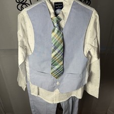 Four Piece Pin Stripe Suit Size 5 Formal Wear shirt/pants/tie/vest Nautica