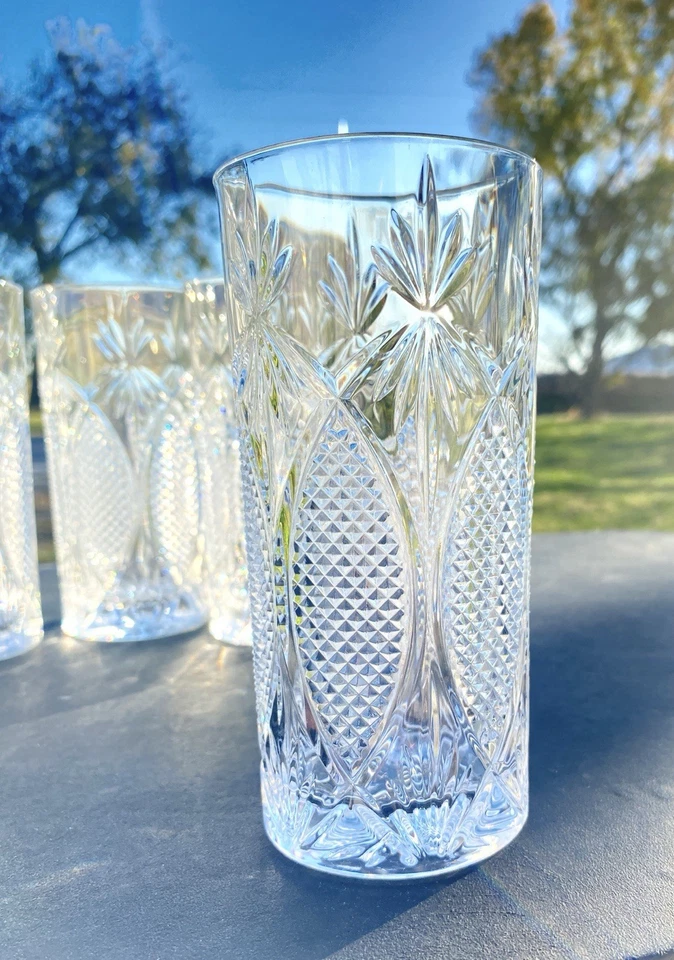 Juego de 5 vasos Highball vintage RCR Dorico cristal plomo Foto 4 de 4