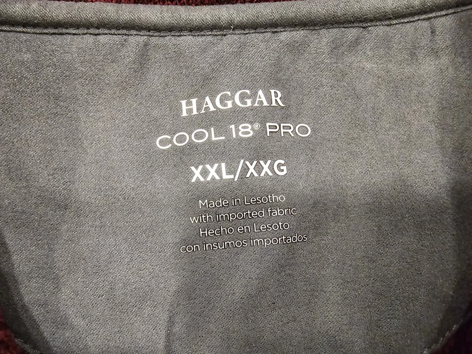Pulôver masculino Haggar Cool 18 Pro lã XXL marrom 1/4 zíper elástico golfe ao ar livre - Imagem 3 de 4