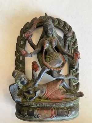 Vintage Antique Kali Bronze Statue Murti