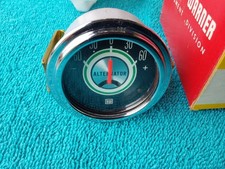 Nos Stewart Warner Gauge Ammeter Alt Greenline 60s 70s Vintage Original 2 18