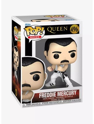 Funko POP! Freddie Mercury Queen White Singlet Figure 496 + Protector