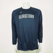 Nike Jordan Georgetown Hoyas Tee Shirt Mens Large Blue Basketball Team Training
