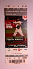 SF Giants vs Oakland A's Ticket May 30 2013 Sergio Romo AT&T Park Bay Series