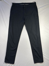 ZARA Man Dress Pants Men's Size 32 Navy Black Slim Fit Flat Front Trousers