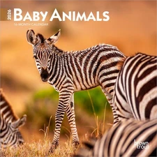 Baby Animals | 2026 7x14" (Hanging) Monthly Mini Wall Calendar