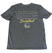 UNK NBA Men's Heathered Gray Golden State Warriors Short Sleeve Shirt Sz Large