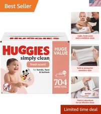 Huggies Simply Clean Fresh Scent Baby Wipes, 11 Flip-Top Packs 704 Wipes Total 