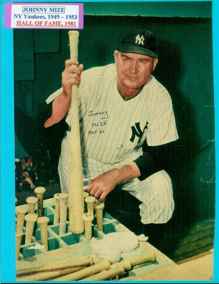 287, Johnny Mize HOF, Original Signed/Autograph, Index Card, Yankees, "1949-53" - Image 3 of 4