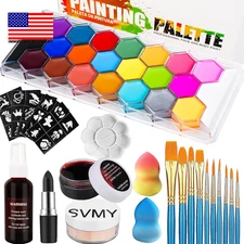 22 Color Face & Body Paint Palette, Halloween Makeup, Professional Face Painting