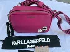 Karl Lagerfeld Paris Maybelle Camera Crossbody Bag Fuchsia Pink NWT