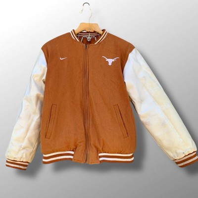 Vintage Nike Texas Longhorns Varsity Jacket Reversible Youth Size XL - READ