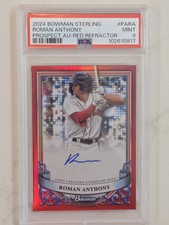2024 Bowman Sterling ROMAN ANTHONY RC Rookie Auto Red Refractor #/5 PSA 9 POP 1