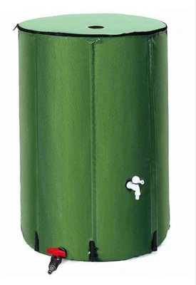 Récupérateur d’Eau de Pluie 500L / 250L Pliable. Robinet+purge+trop plein inclus - Photo 1/3