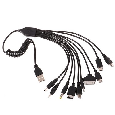 10 In 1 Micro USB Multi Pin Cable Charger Universal USB Adapter Data Wire Cord