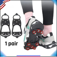 Ice Snow Anti Slip Spikes Grips Grippers Crampons Cleats For Hike Shoes Boot