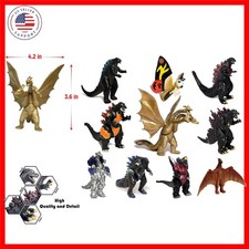 Set of 10 Godzilla Toys, Movable Joint Action Figures, King of The Monsters v...