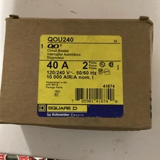 Square D QOU240 Common Trip Circuit Breaker 40 Amp 2 Pole 120/240Vac