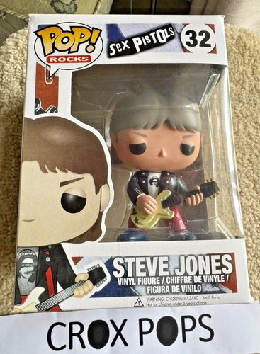RARE STEVE JONES Sex Pistols 32 Funko Pop Vinyl New in Box + Protector