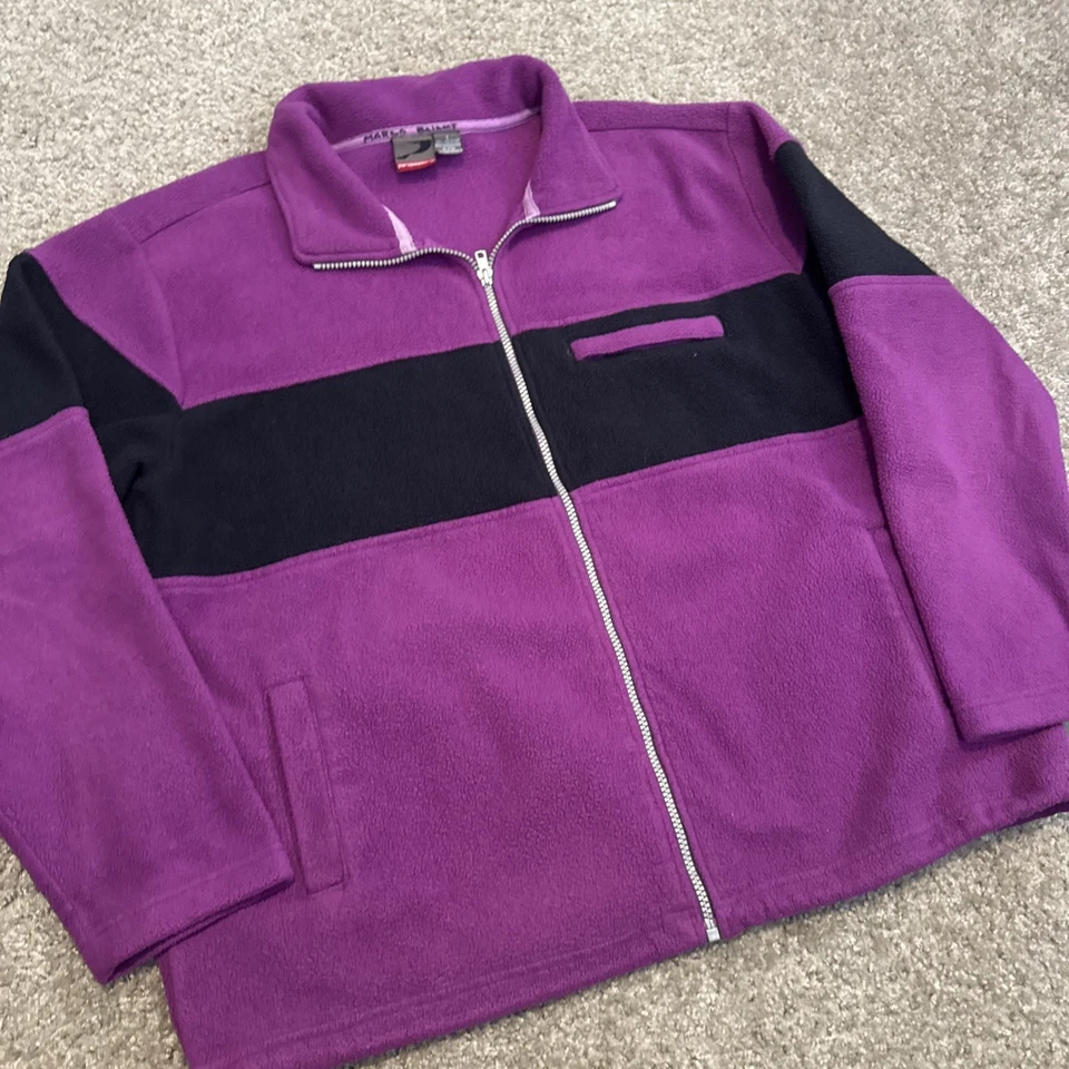 Chaqueta Grande Vintage Años 90 Púrpura Negra Polar Pro Spirit Cremallera Completa Foto 4 de 4