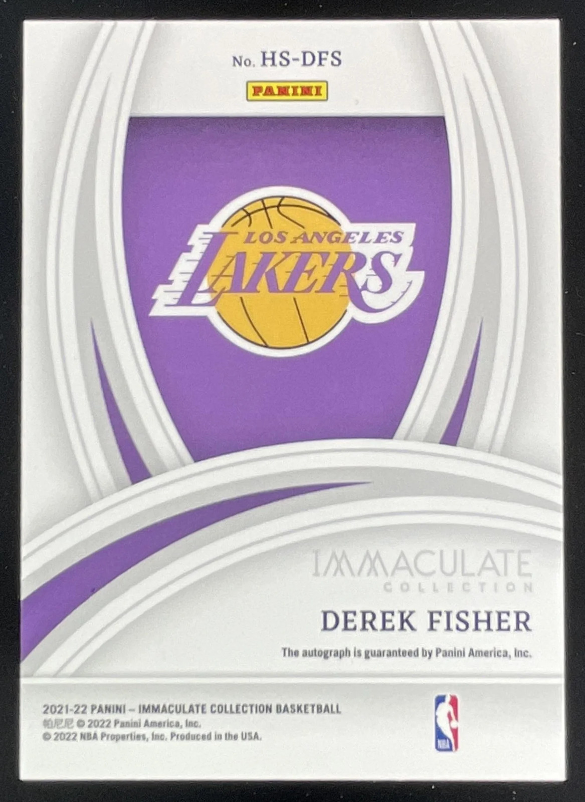 2021-22 Panini Immaculate Collection Heralded #HS-DFA Derek Fisher Auto /99 view 2