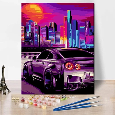 TISHIRON Malen Nach Zahlen Erwachsene, Sportwagen Malen Nach Zahlen, DIY Malen Nach Zahle