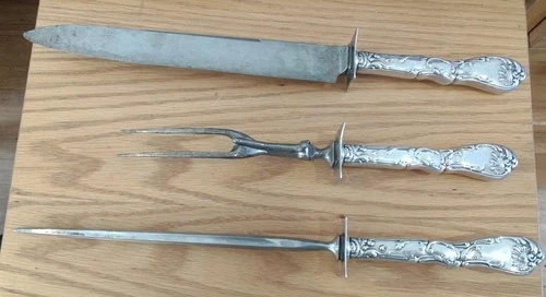 Vintage Hanover by Gorham Sterling Carving Set; 3 Pcs; 1895; No mono