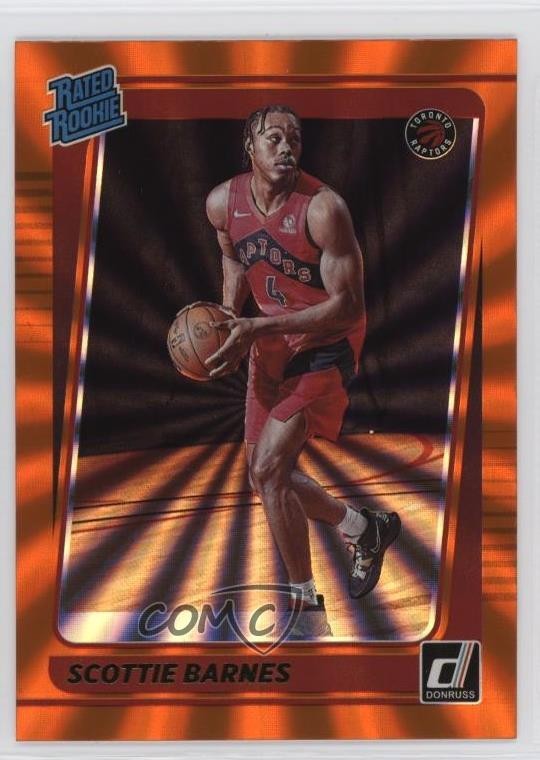 2021-22 Panini Donruss Rated Rookie Holo Orange Laser Scottie Barnes #236 RC