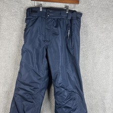Crivit PRO Pants Mens 34 Blue Insulated Ski Snow Adjustable Waist Zip Pockets