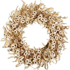 24 Inch White Floral Wreaths for Front Door - Spring Summer Decor with 