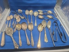 26 Silverplated Jelly Servers, Sugar Spoons, Baby Spoons and Sugar Tongs