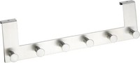 Wenko TüRgarderobe Celano Edelstahl Matt, Chrom, 6 Haken TüRhaken