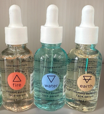 3 PC Spa Scentials Element Essence Face Serums ~ | Earth | Water 