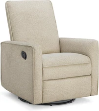 Nursery Recliner Chair Swivel Glider Upholstered Rocker Fabric Manual Reclining 