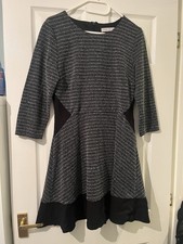 Oasis black and grey knee length dress in size Large, smart, professional, work