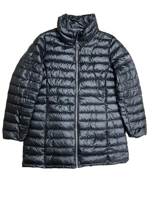 DKNY Donna Karan Womens XL Black Down Packable Puffer Winter Coat Jacket Quilted