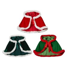 Christmas Hooded Cape Cloak Short Shawl Festival Halloween Poncho for Carnival