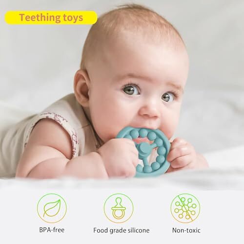 7 Pcs Stacking Toys Baby Toys, Toddler Montessori Sensory Soft Rings Stacker, - Picture 5 of 6