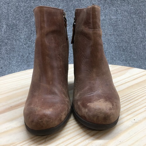 Kenneth Cole Reaction Boots Womens 9 M Might Win Side Zip Heels Bootie Brown - Picture 10 of 23