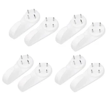 50mmx20x15mm White Plastic Hard Wall Picture Frame Nail Hook Hanger 4pcs