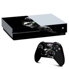 Xbox One S Console Skins Decal Wrap ONLY glowing Skulls in Smoke