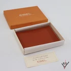Ebel Original Rare Men's tan Leather  Credit Card holder Wallet With Box NEW