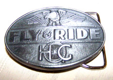 HARLEY DAVIDSON OWNERS GROUP HOG "Fly & Ride" BELT BUCKLE VHTF