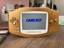 Custom Gameboy Advance with Gold-Plated Exterior and 3 Classic Games 