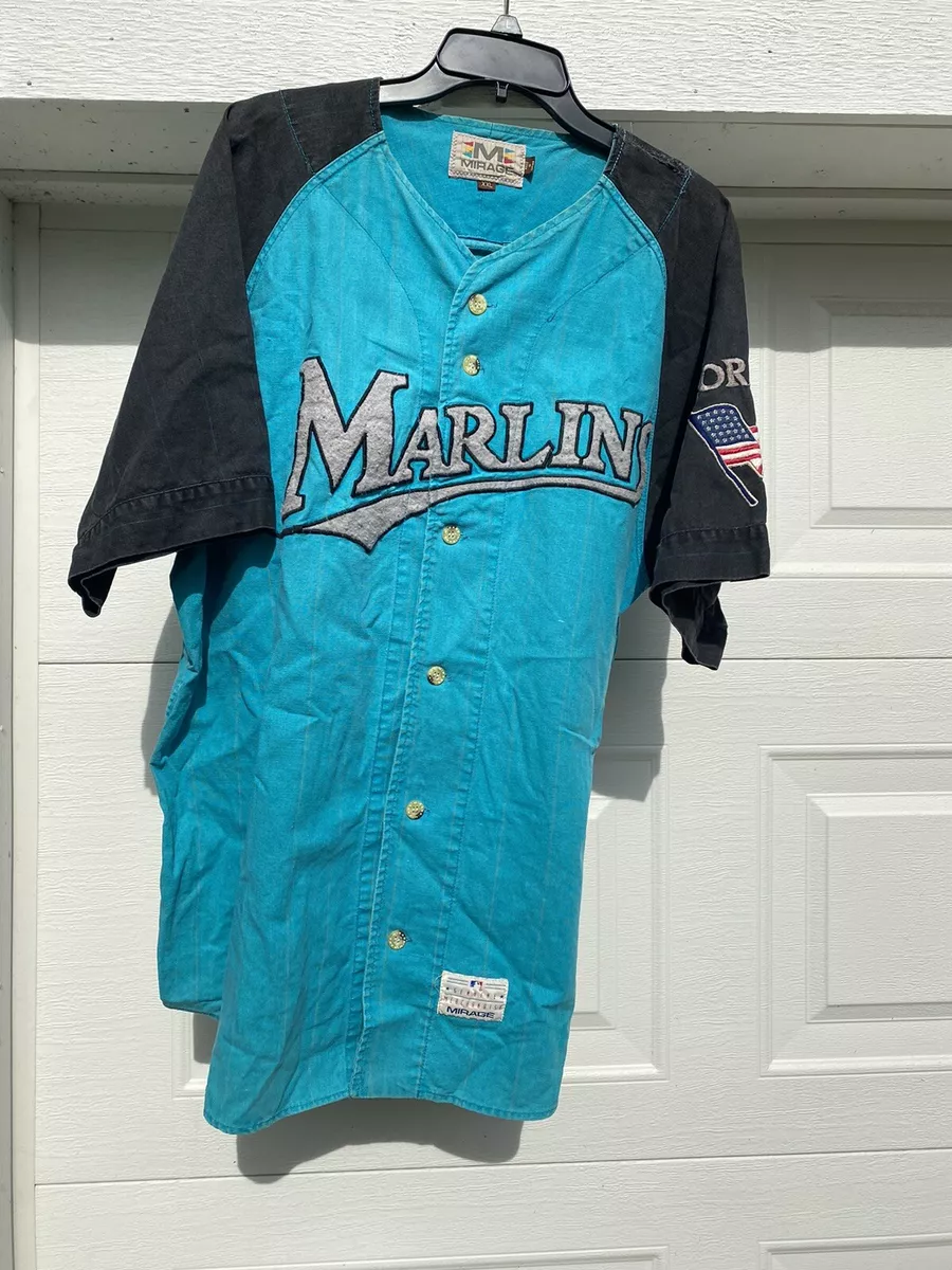 RARE* Vintage Florida Marlins Mirage Jersey Men 2XL Retro Baseball