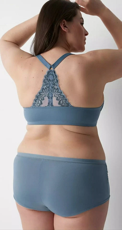 Panty corto Lane Bryant gris pizarra no show microfibra para niño con encaje talla grande 18/20 Foto 2 de 4