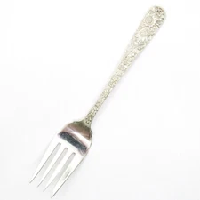 STERLING SILVER KIRK & SON REPOUSSE 6-1/4'' SALAD FORK NO MONOGRAM FLATWARE .925