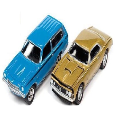 1967 Chevrolet Camaro SS Gold Metallic and 1972 Chevrolet Vega