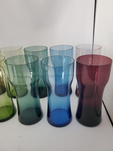 10 Vintage MCM Boussu Crystal Belgium Multi Colored Water Tumblers 5 1/2" Tall - Picture 3 of 5