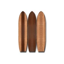 Warm Brown Long Board 3 Panel Room Divider Screen